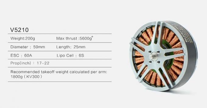 Aerial Heavy Lift Drone Motors 300KV High Efficiency Brushless Motor 0