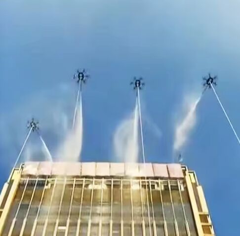 Latest company news about Working principle and advantages of unmanned aerial vehicle tethered fire hose kit